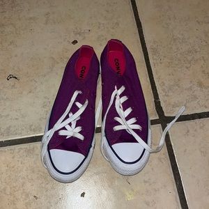 Pink and purple converse low rise